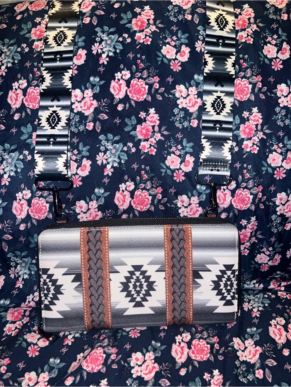 Western Aztec style wallet/clutch/crossbody